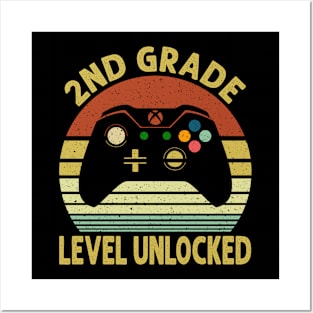 2nd Grade Level Unlocked First Day of School Video Gamer Posters and Art